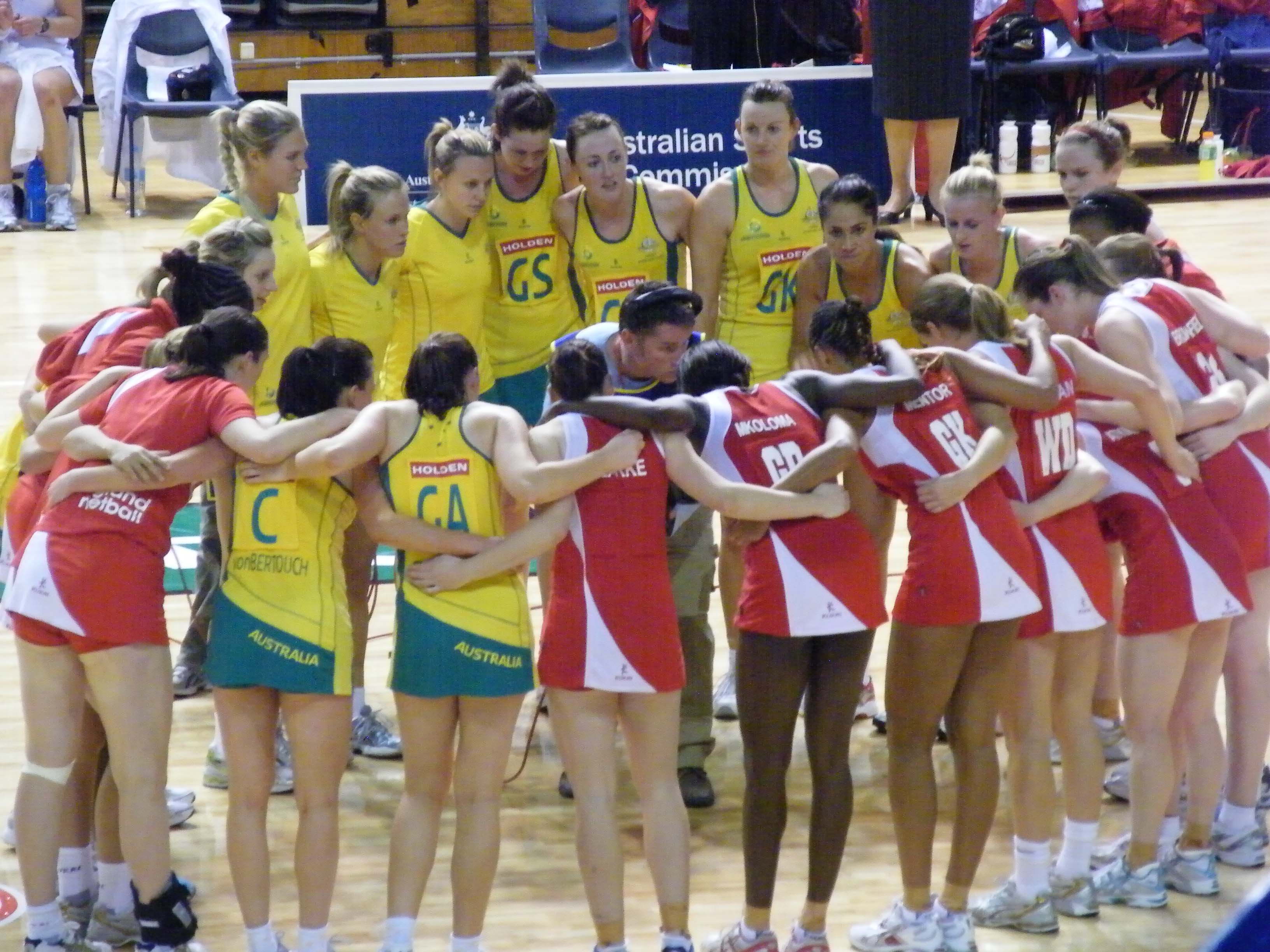 Netball team huddle